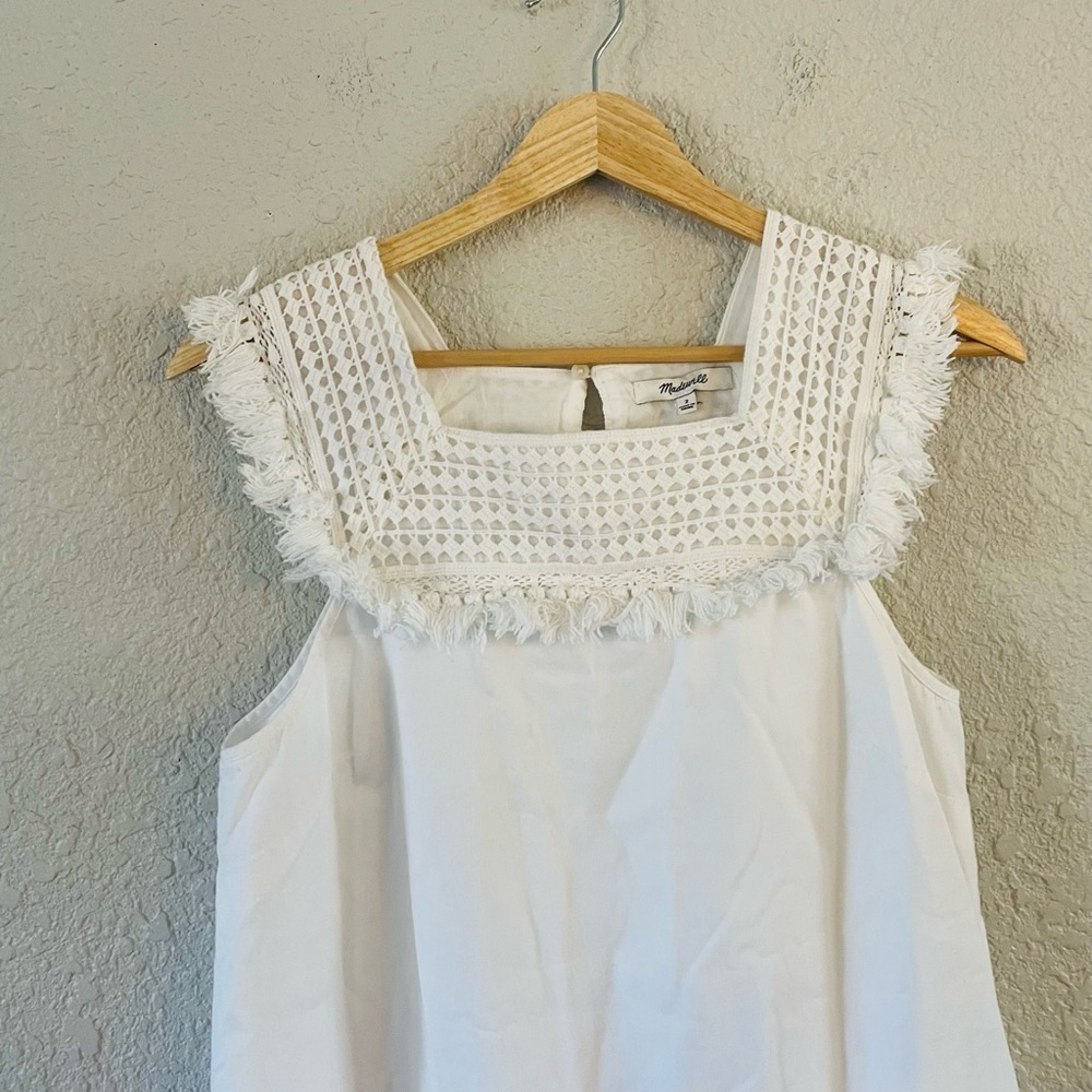 Madewell White Cotton Crochet Mini Dress - Picture 7 of 12